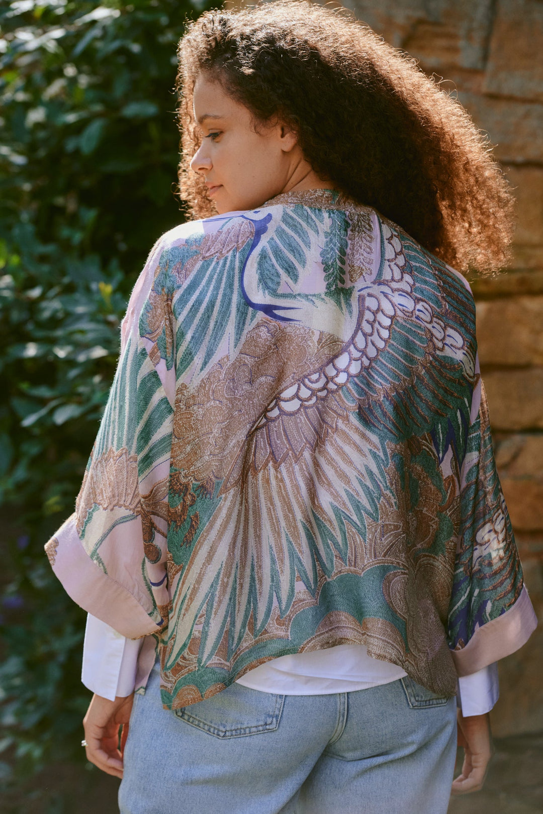 Crane Plaster Pink Kimono - One Hundred Stars