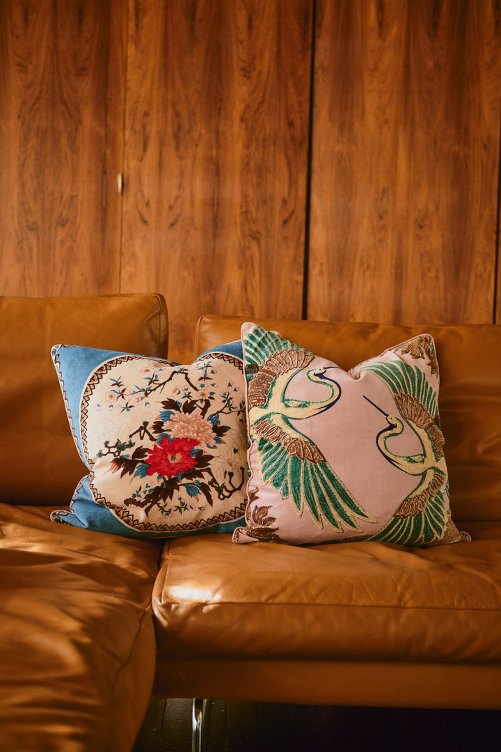 Crane Plaster Pink Cushion Cover - One Hundred Stars