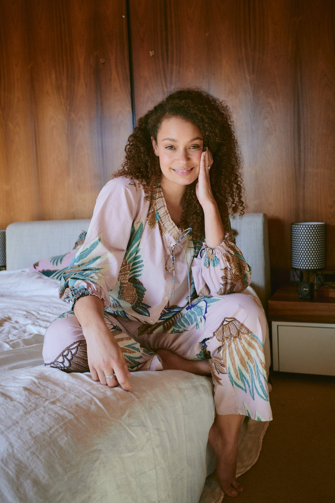 Crane Plaster Pink Poplin Pyjama Set - One Hundred Stars