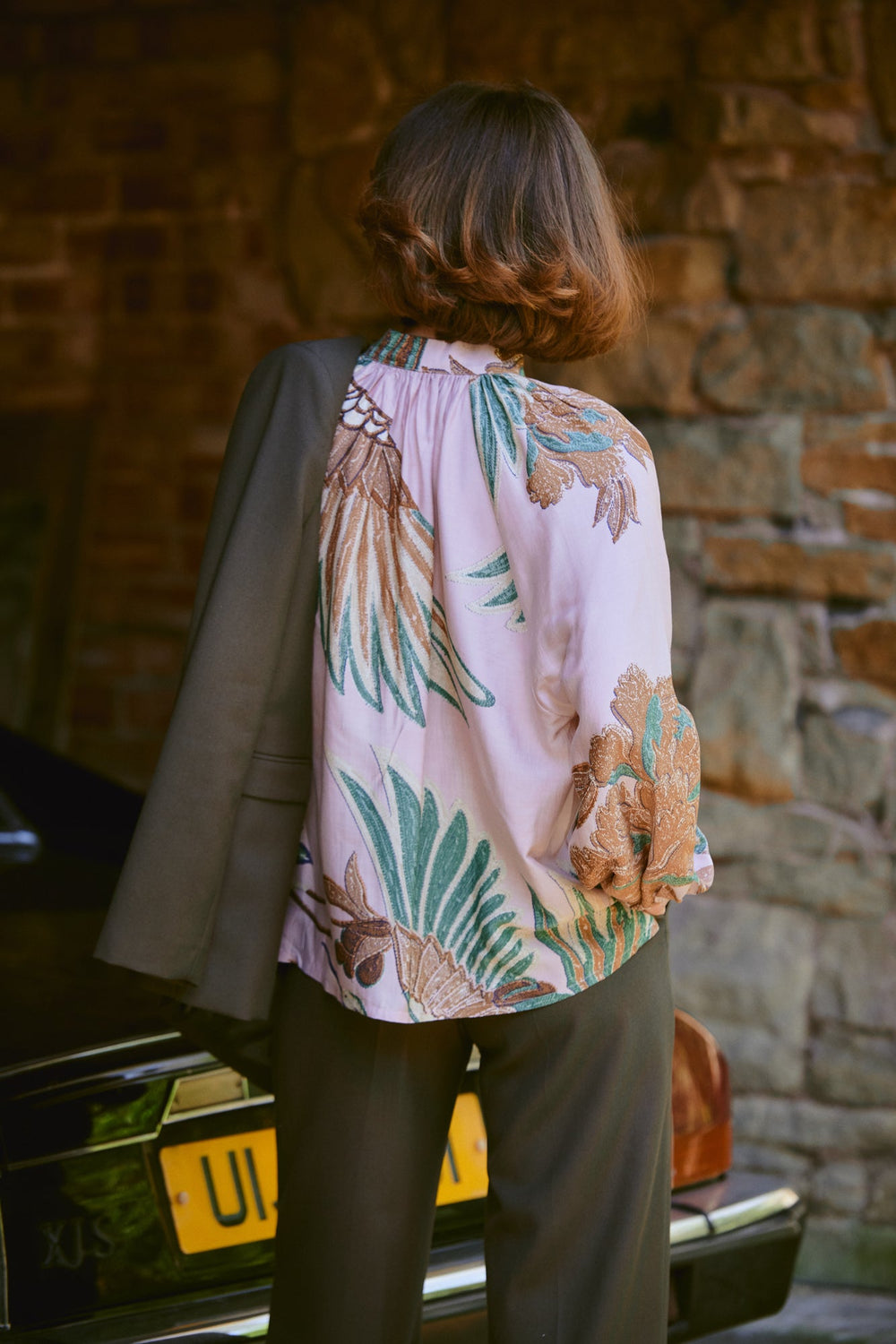 Crane Plaster Pink PussyBow Blouse - One Hundred Stars