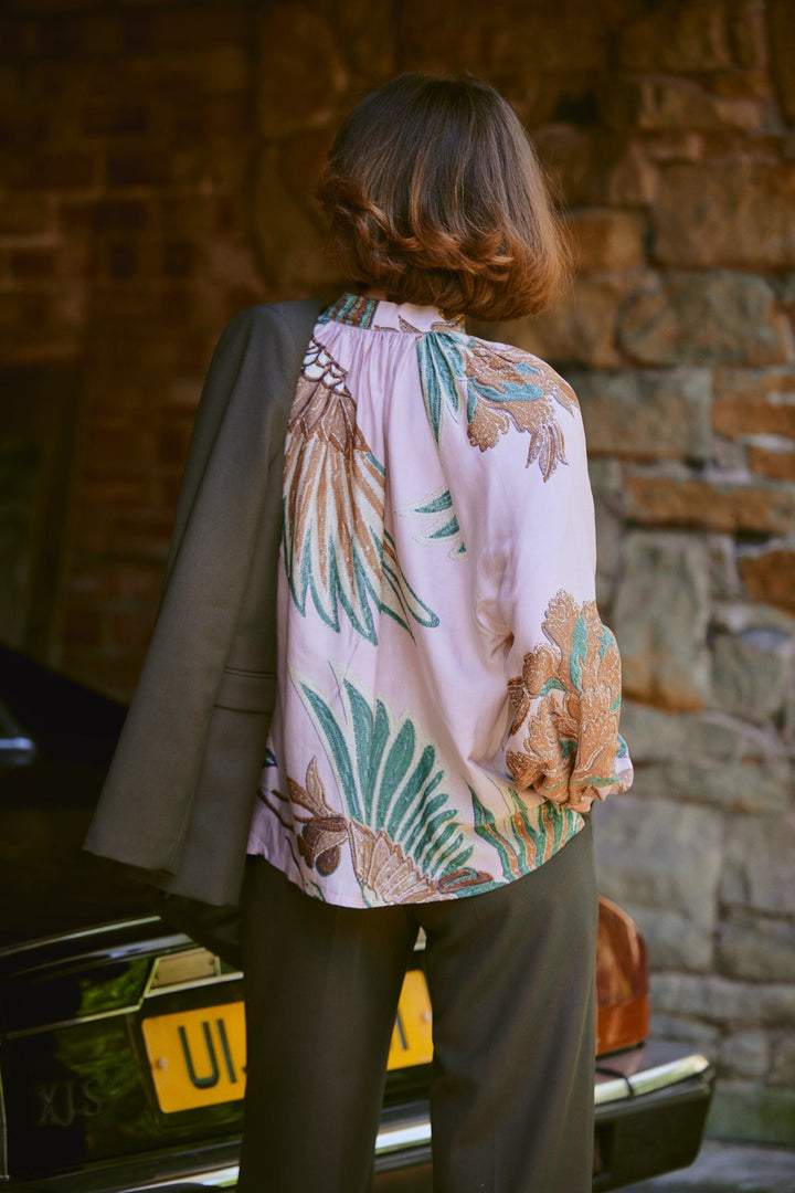 Crane Plaster Pink PussyBow Blouse - One Hundred Stars