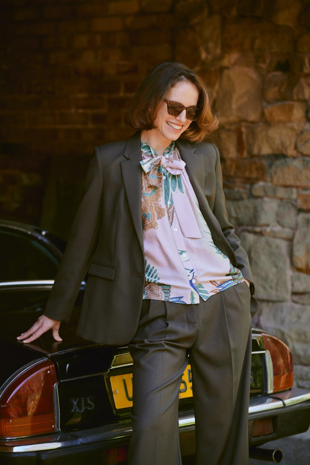 Crane Plaster Pink PussyBow Blouse - One Hundred Stars