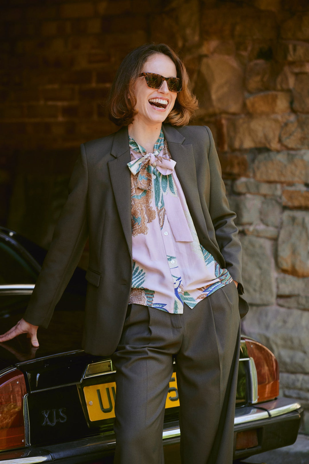 Crane Plaster Pink PussyBow Blouse - One Hundred Stars