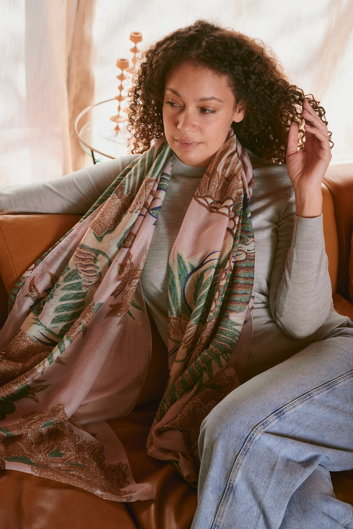 Crane Plaster Pink Scarf - One Hundred Stars