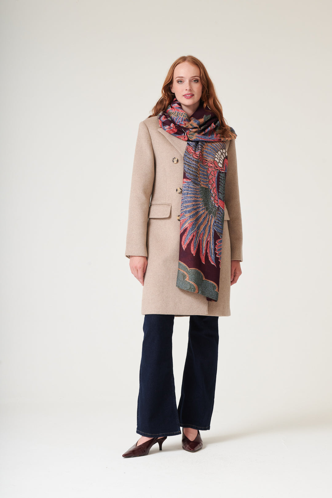 Crane Plum Scarf - One Hundred Stars