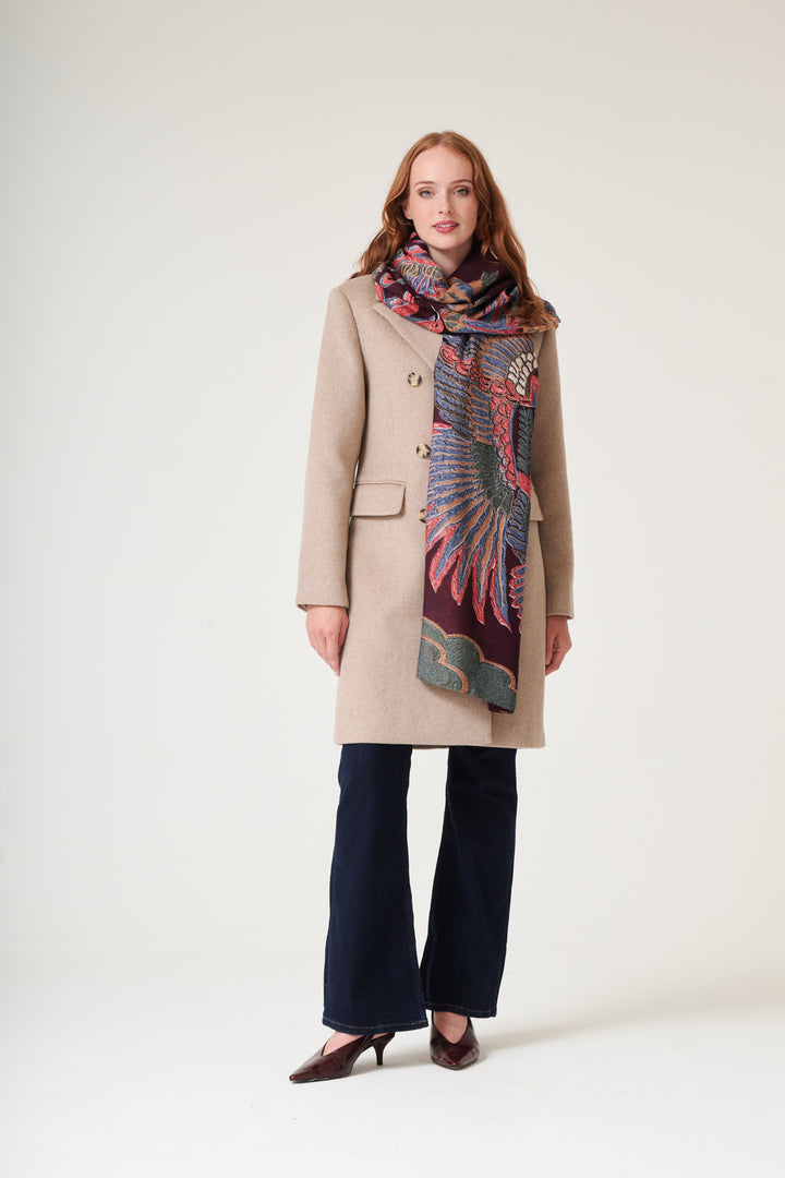 Crane Plum Scarf - One Hundred Stars