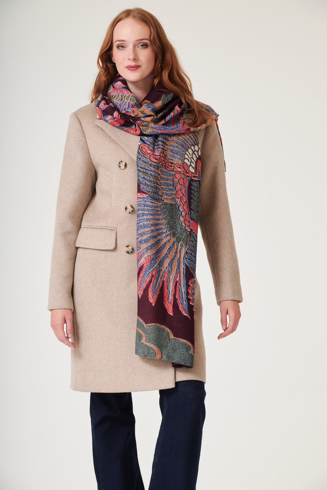 Crane Plum Scarf - One Hundred Stars