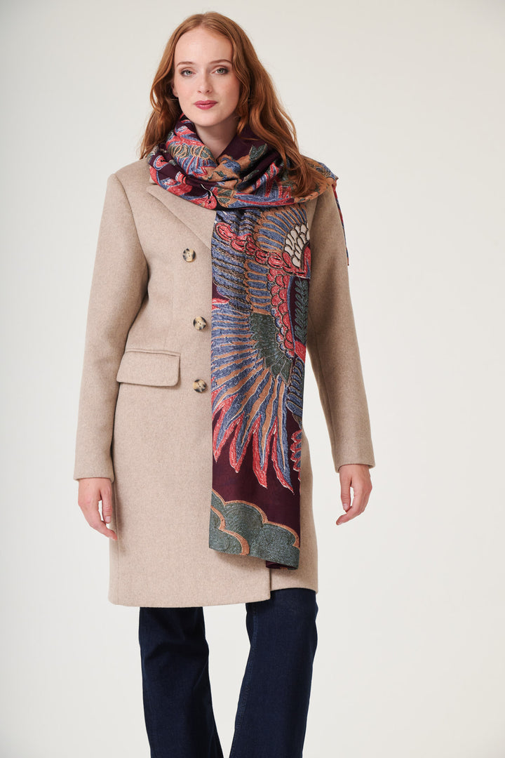 Crane Plum Scarf - One Hundred Stars