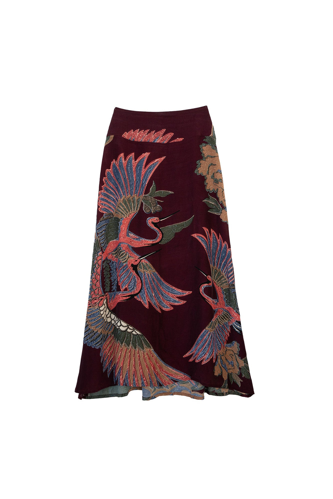 Crane Plum A - line Maxi Skirt - One Hundred Stars