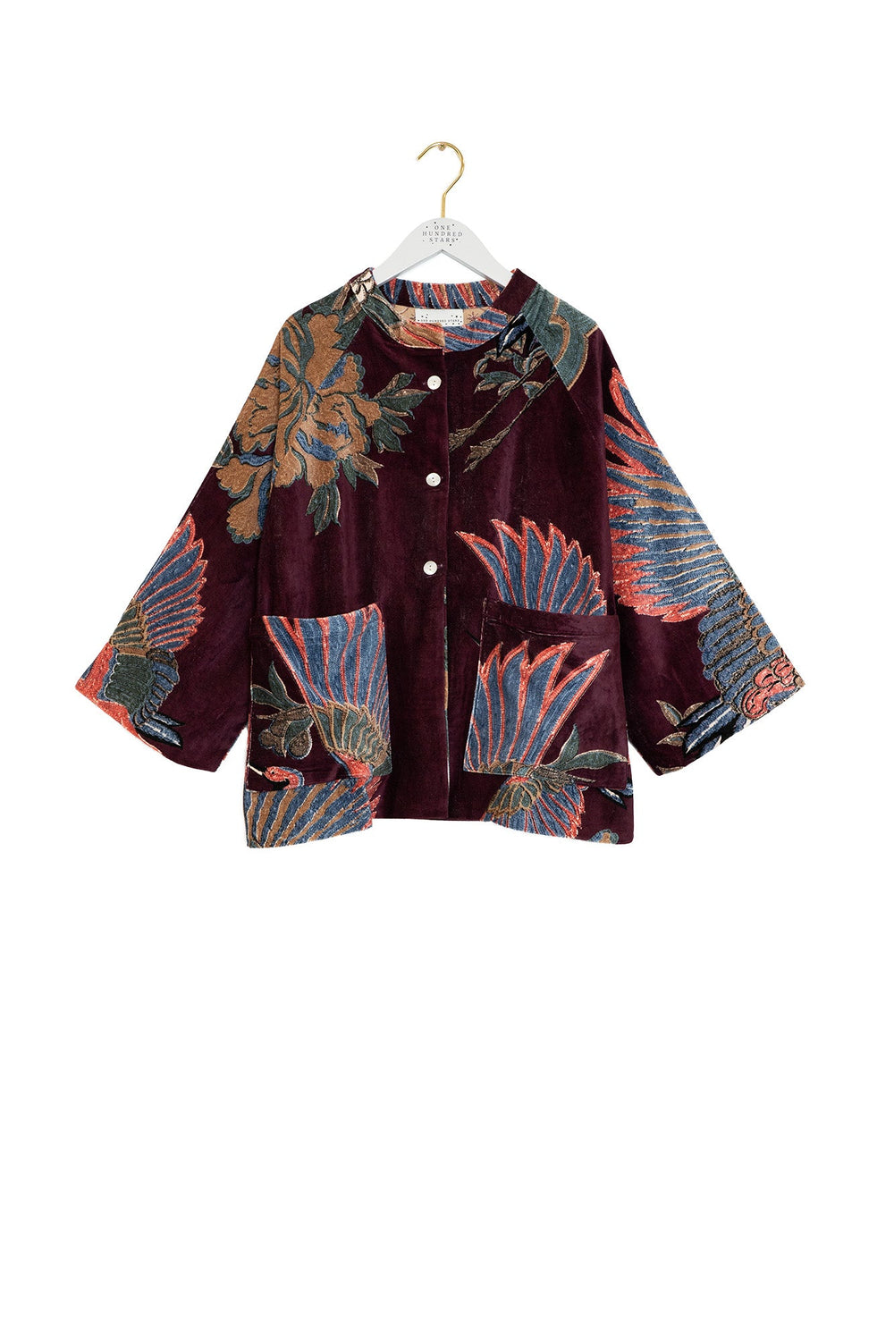 Crane Plum Velvet Jacket - One Hundred Stars