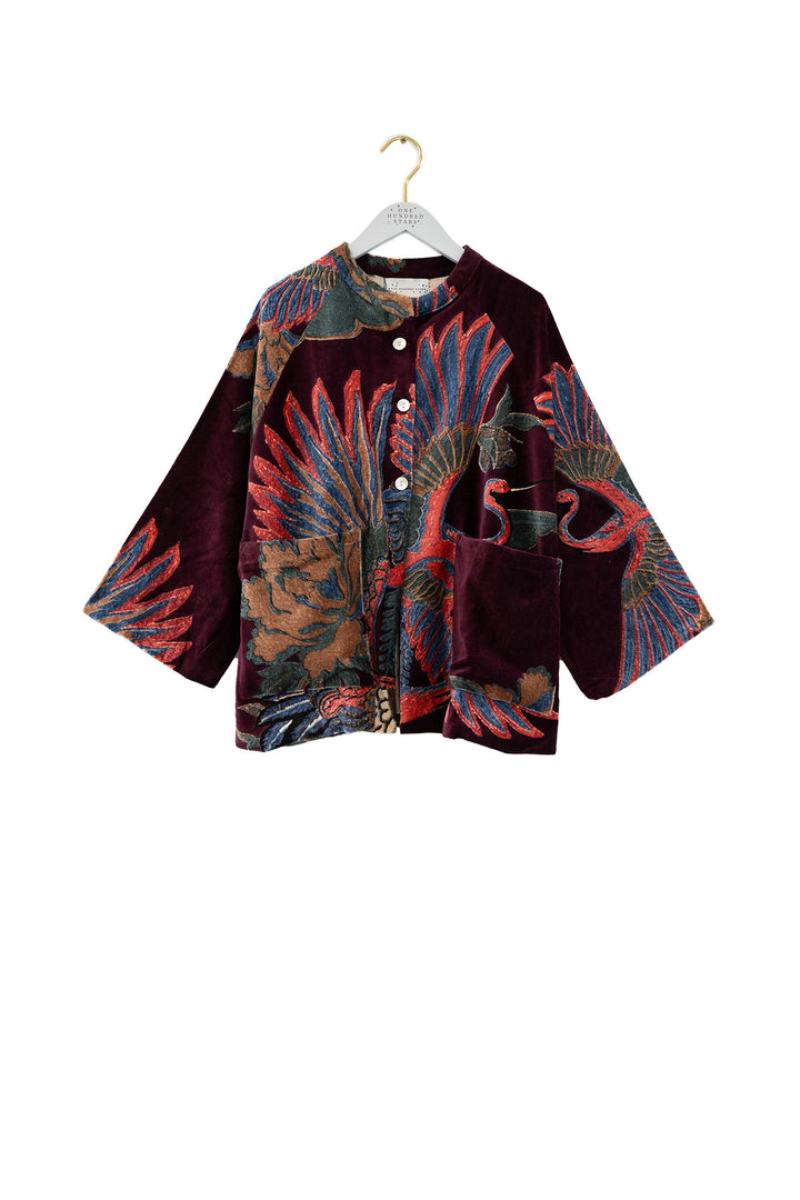 Crane Plum Velvet Jacket - One Hundred Stars