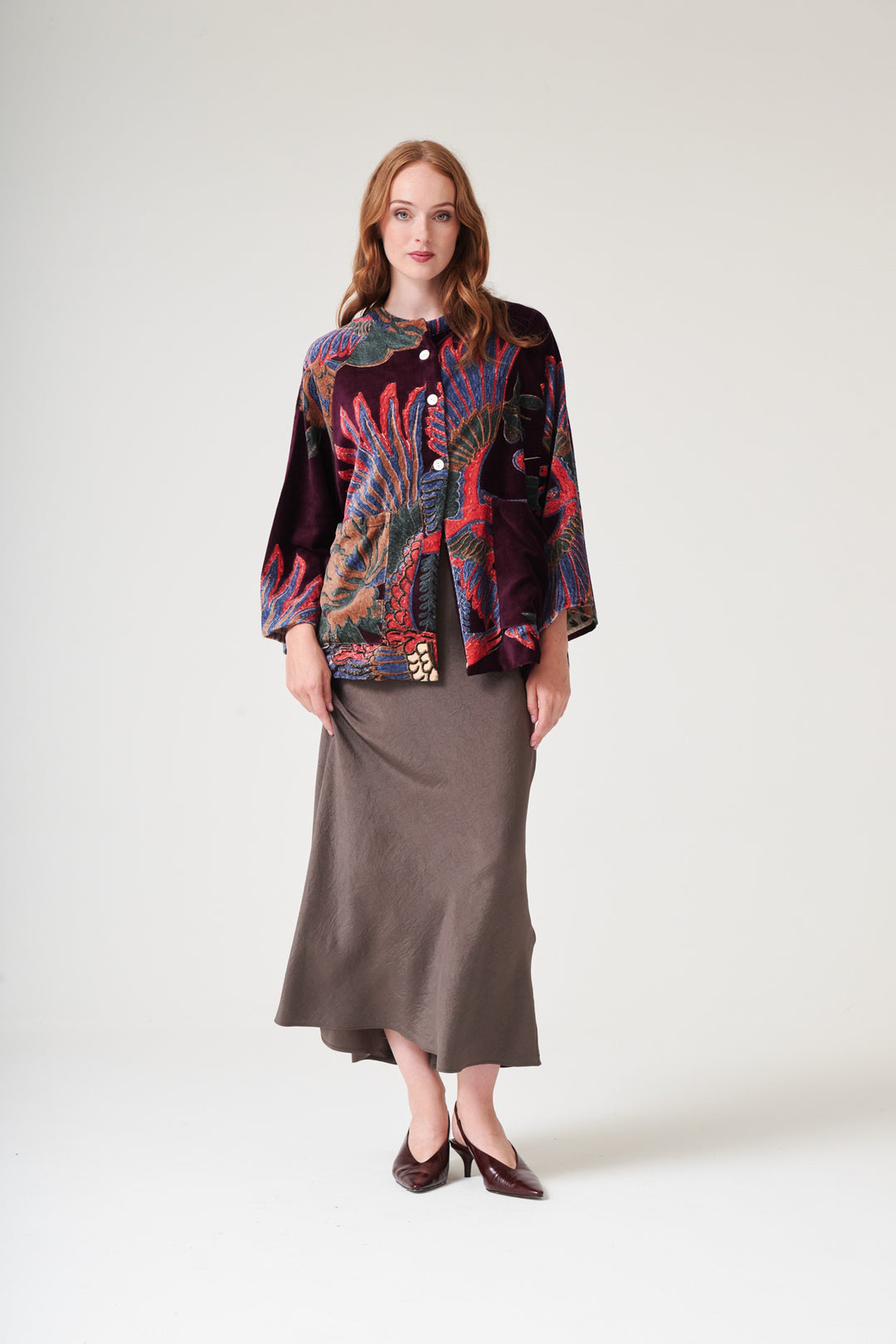 Crane Plum Velvet Jacket - One Hundred Stars