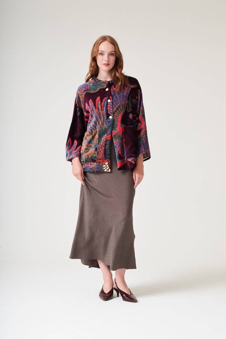Crane Plum Velvet Jacket - One Hundred Stars