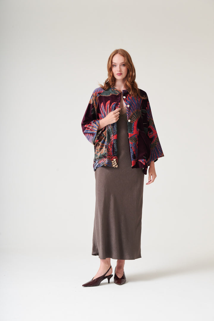 Crane Plum Velvet Jacket - One Hundred Stars