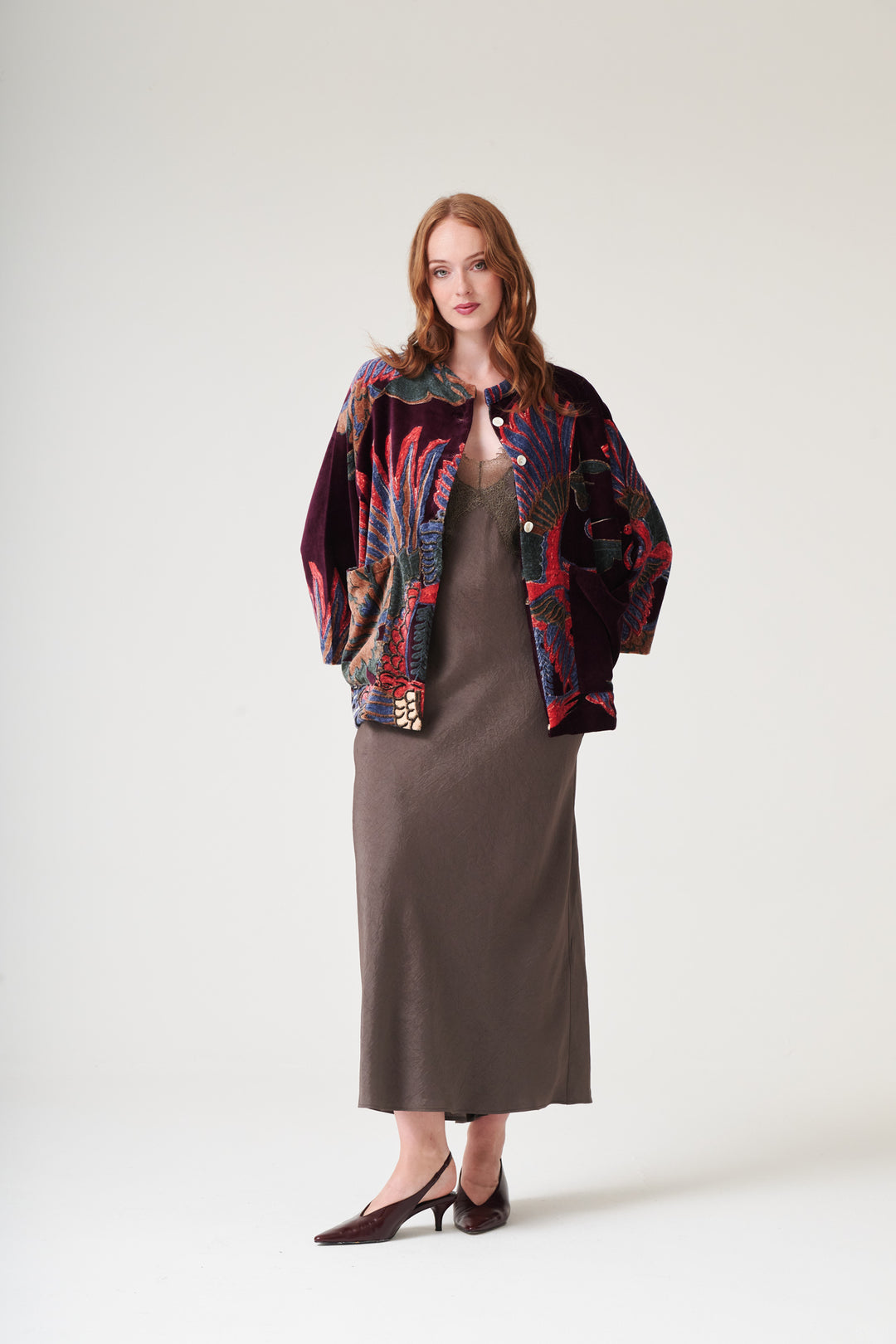 Crane Plum Velvet Jacket - One Hundred Stars