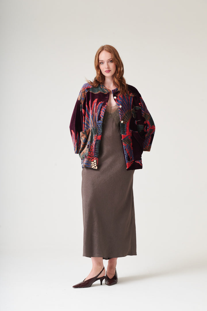 Crane Plum Velvet Jacket - One Hundred Stars