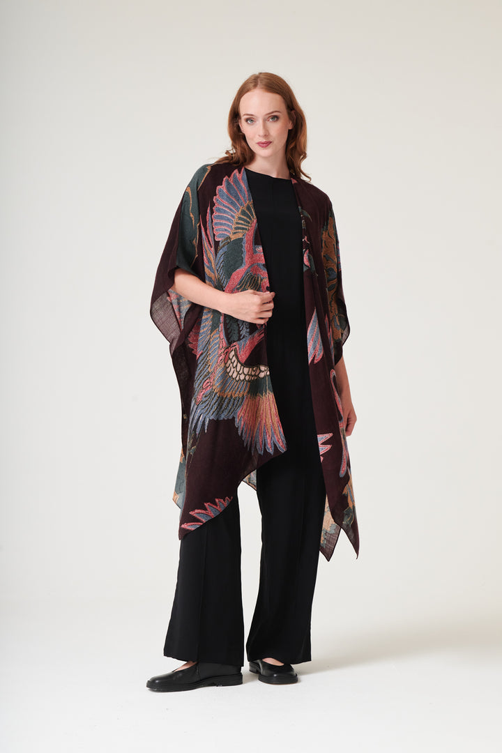 Crane Plum Wool Throwover - One Hundred Stars