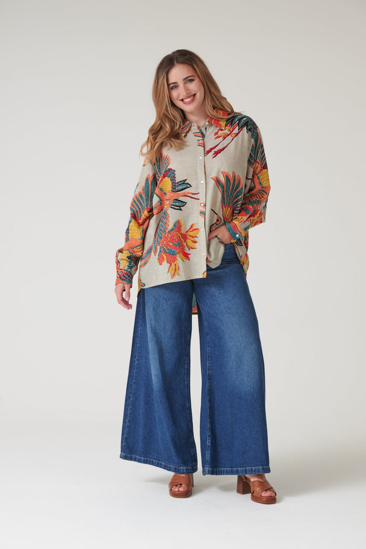 Crane Stone Oversized Shirt - One Hundred Stars