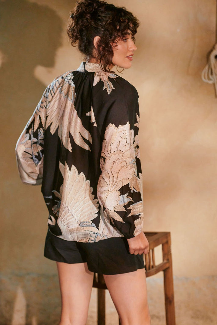 Crane Black PussyBow Blouse - One Hundred Stars