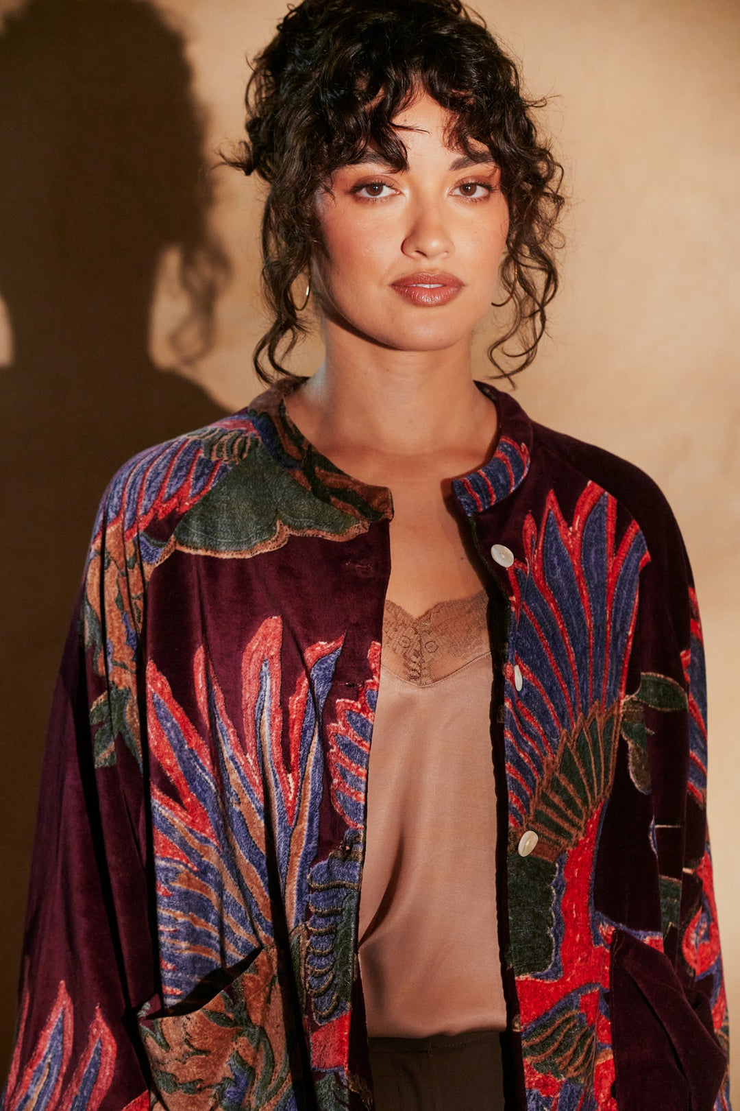 Crane Plum Velvet Jacket - One Hundred Stars