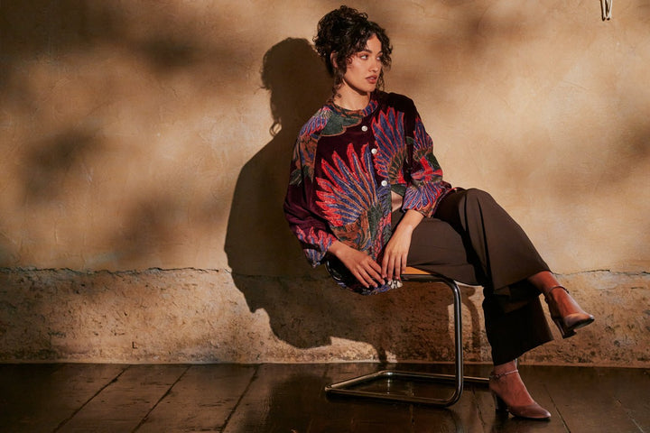 Crane Plum Velvet Jacket - One Hundred Stars