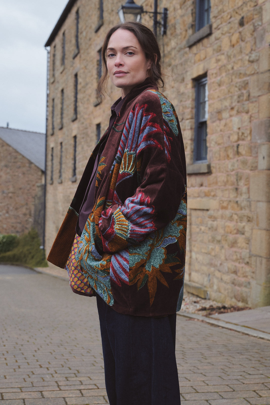 Crane Brown Velvet Pocket Jacket - One Hundred Stars