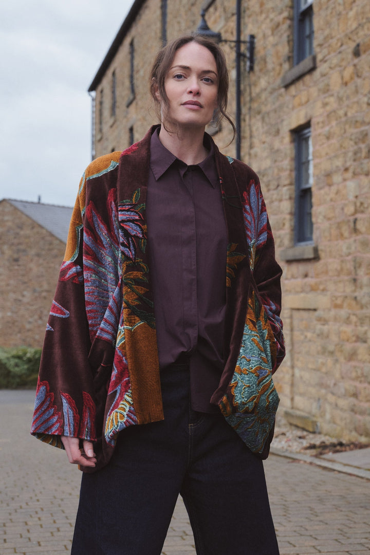 Crane Brown Velvet Pocket Jacket - One Hundred Stars