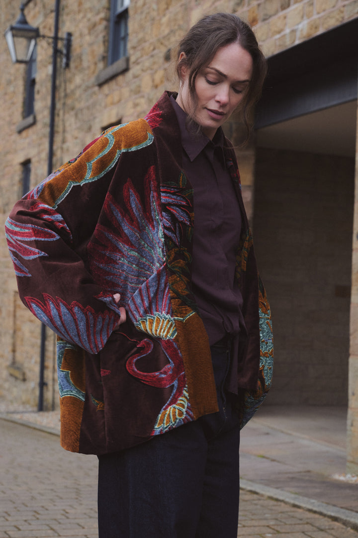 Crane Brown Velvet Pocket Jacket - One Hundred Stars