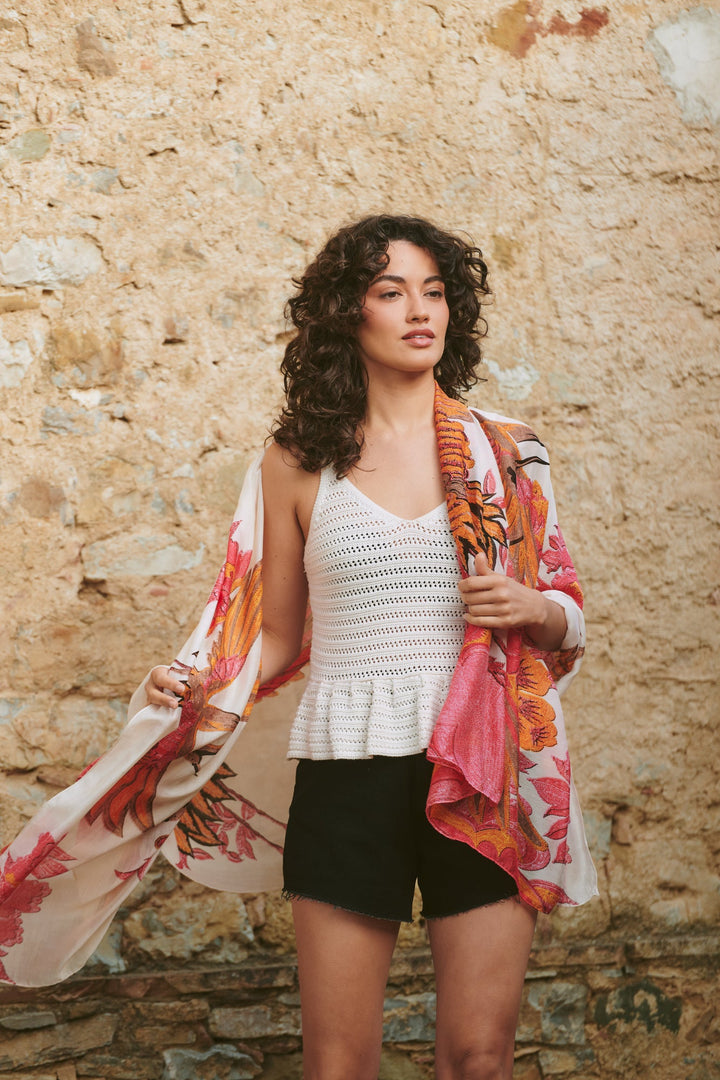 Crane Ecru Scarf - One Hundred Stars