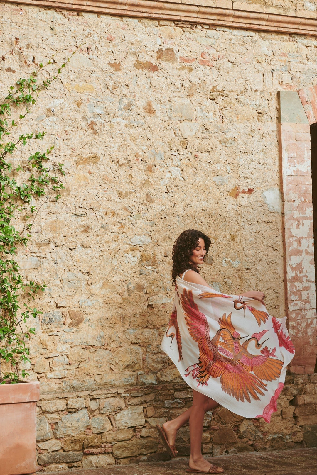 Crane Ecru Scarf - One Hundred Stars