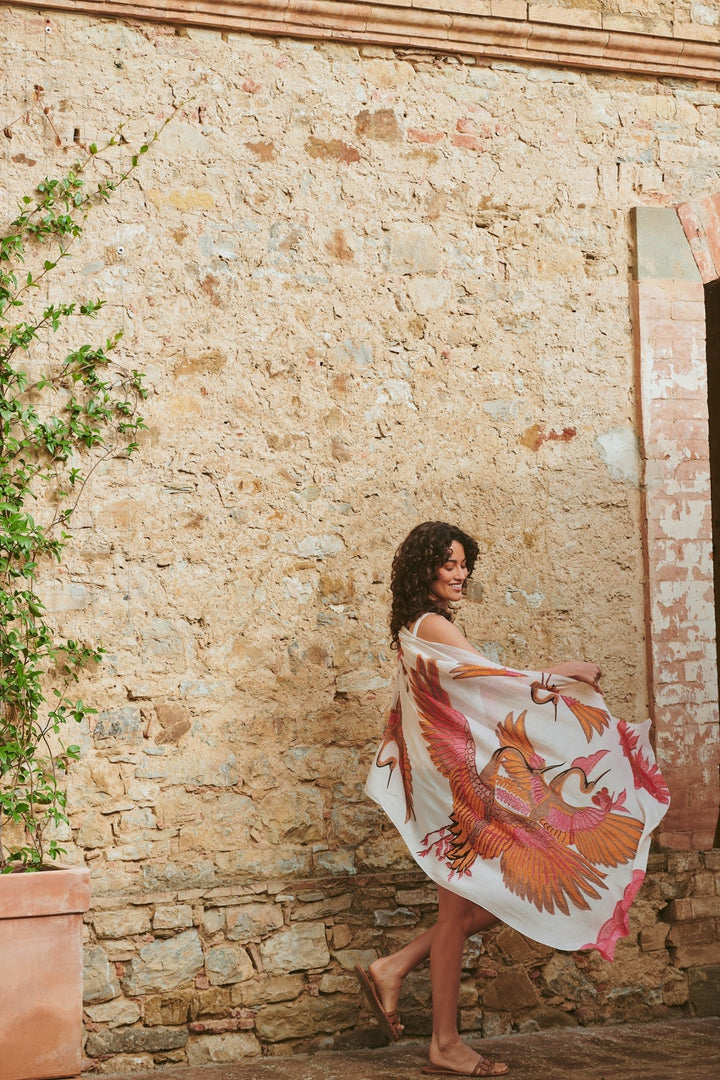 Crane Ecru Scarf - One Hundred Stars