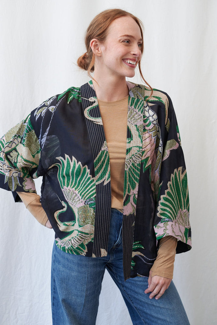 Crane Emerald Kimono - One Hundred Stars