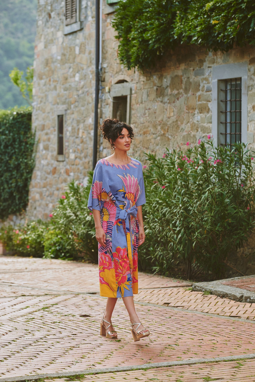 Crane Periwinkle Obi Dress - One Hundred Stars