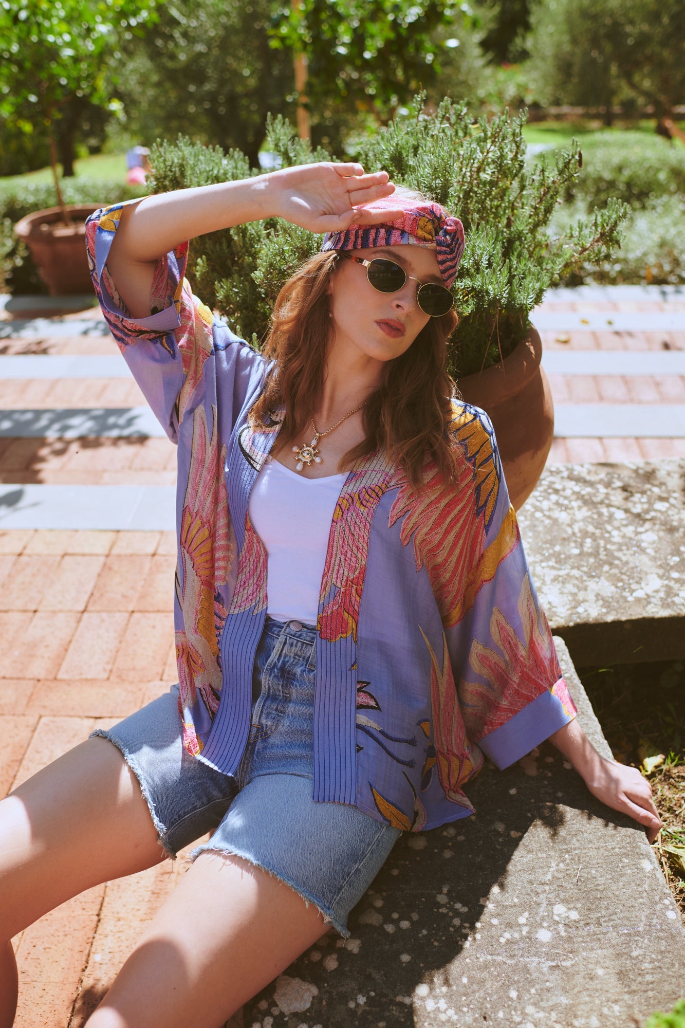 バッグ BONASTRE MESSENGER KIMONO A4 Crane Periwinkle Kimono – One Hundred Stars