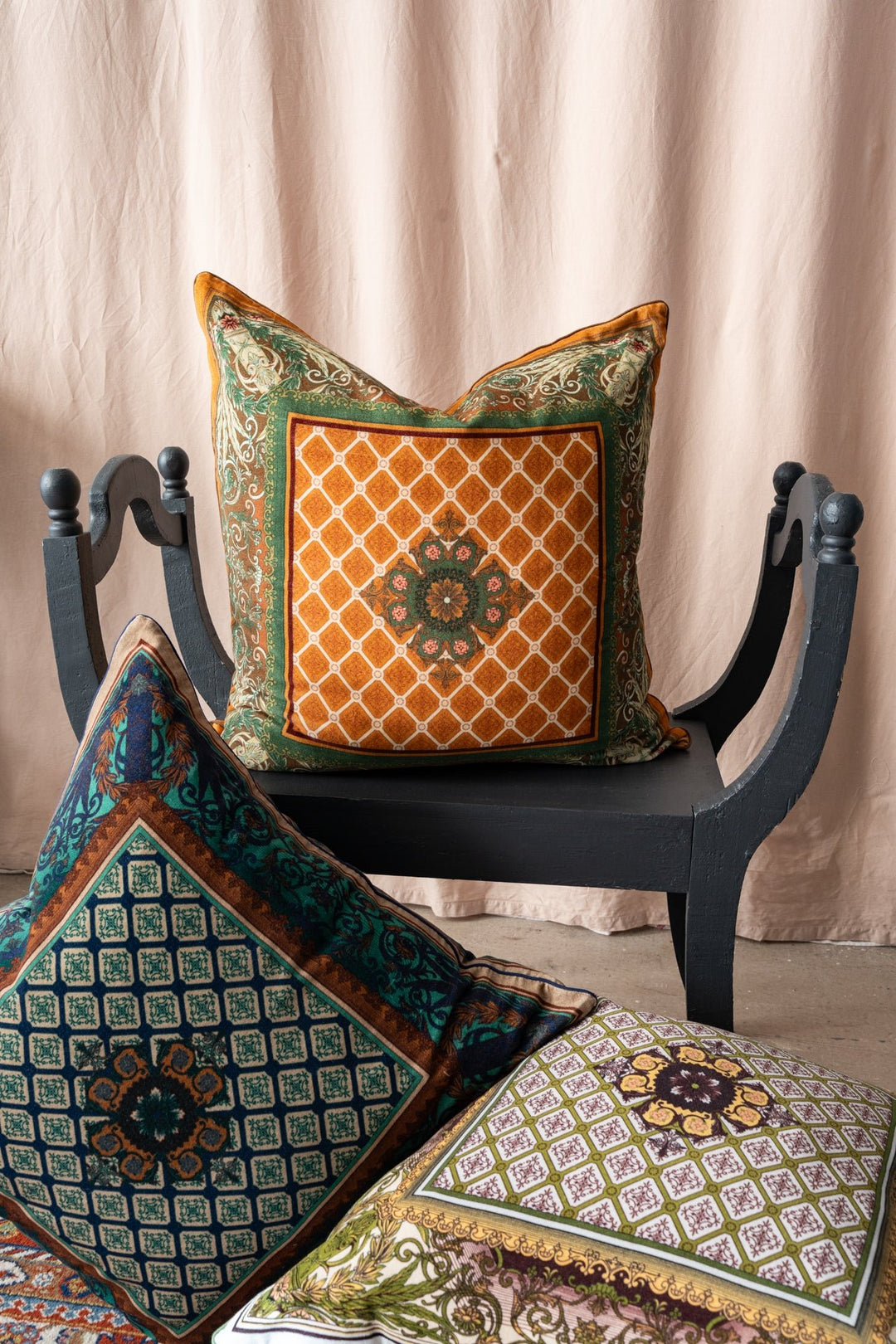 Amulet Gold Velvet Cushion - One Hundred Stars
