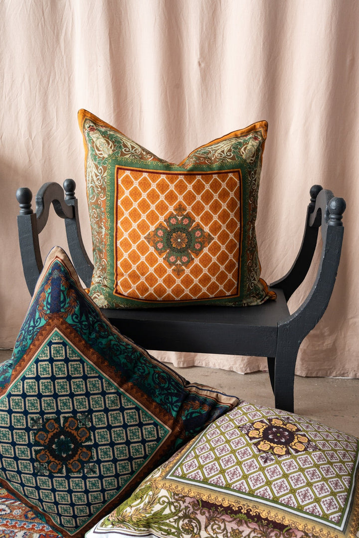 Amulet Gold Velvet Cushion - One Hundred Stars