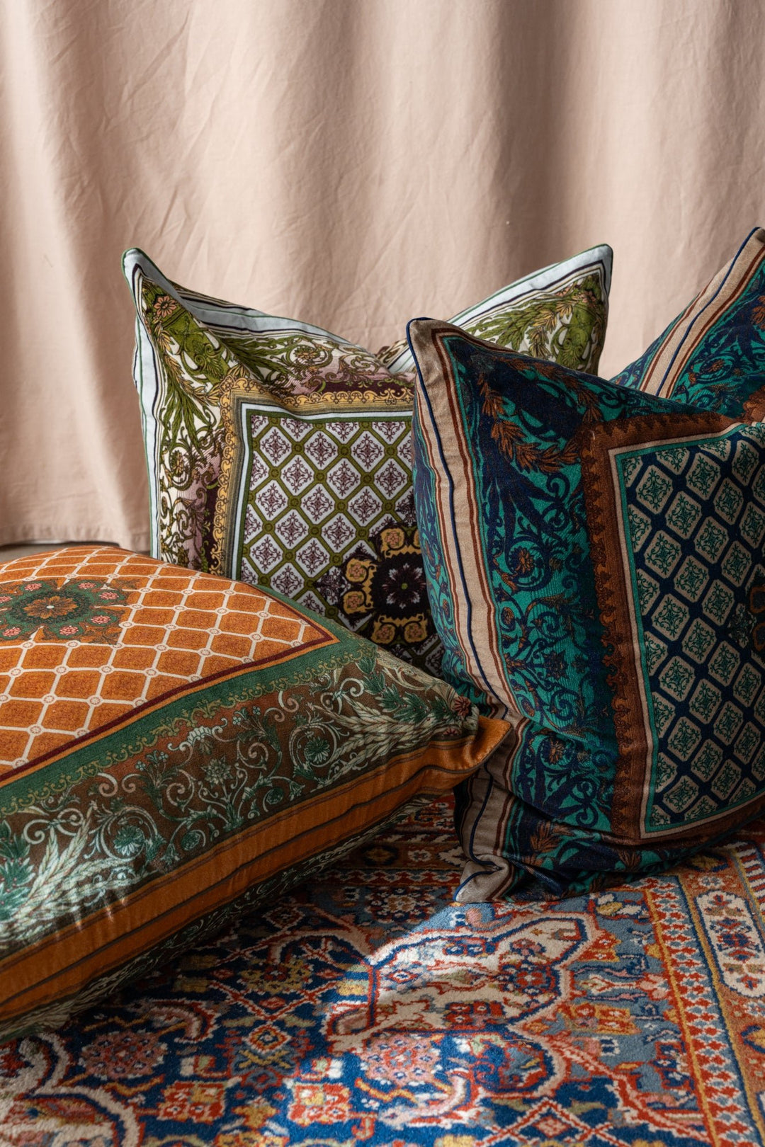Amulet Green Velvet Cushion