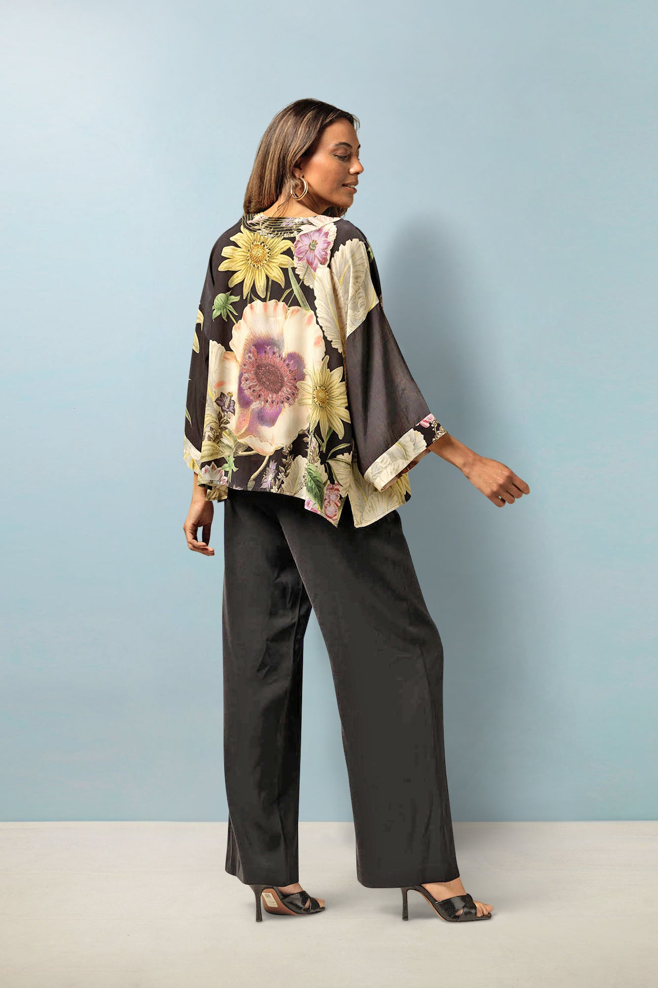 Crepe shop kimono jacket