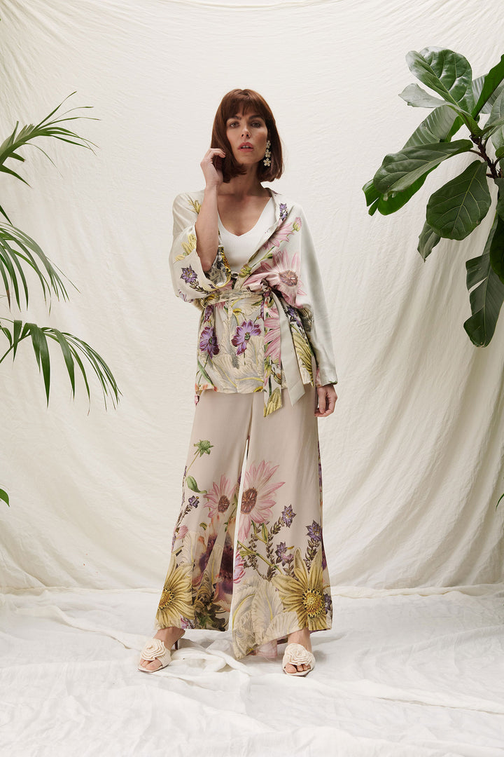 floral palazzo pant suit by one hundred suit  