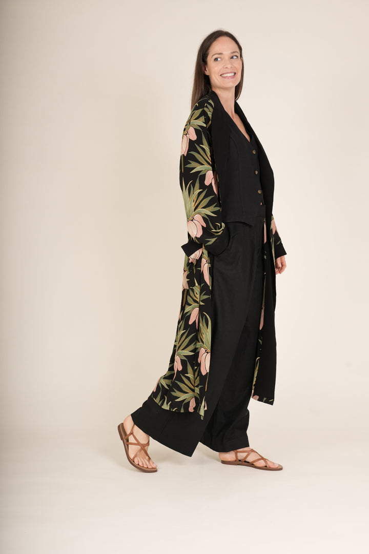 Deco Bud Black Crepe Gown