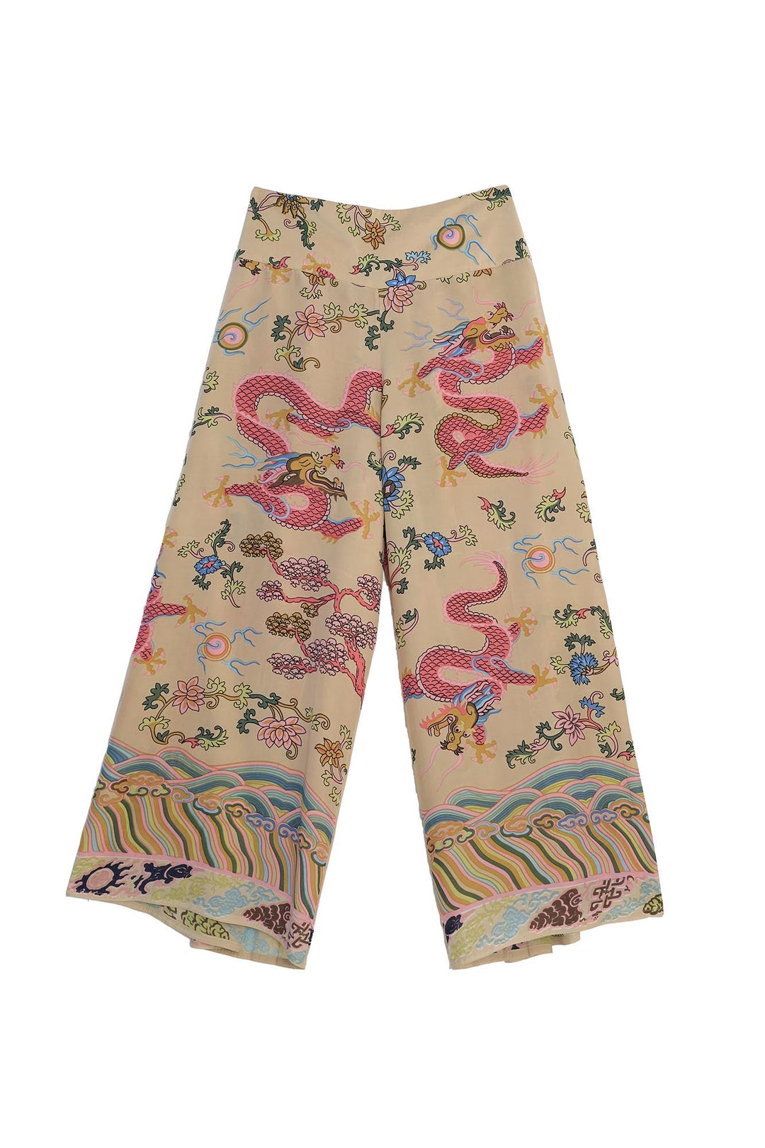 Dragon Sand Crepe Palazzo Pants - One Hundred Stars