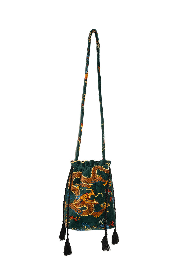 Dragon Green Tassel Bag