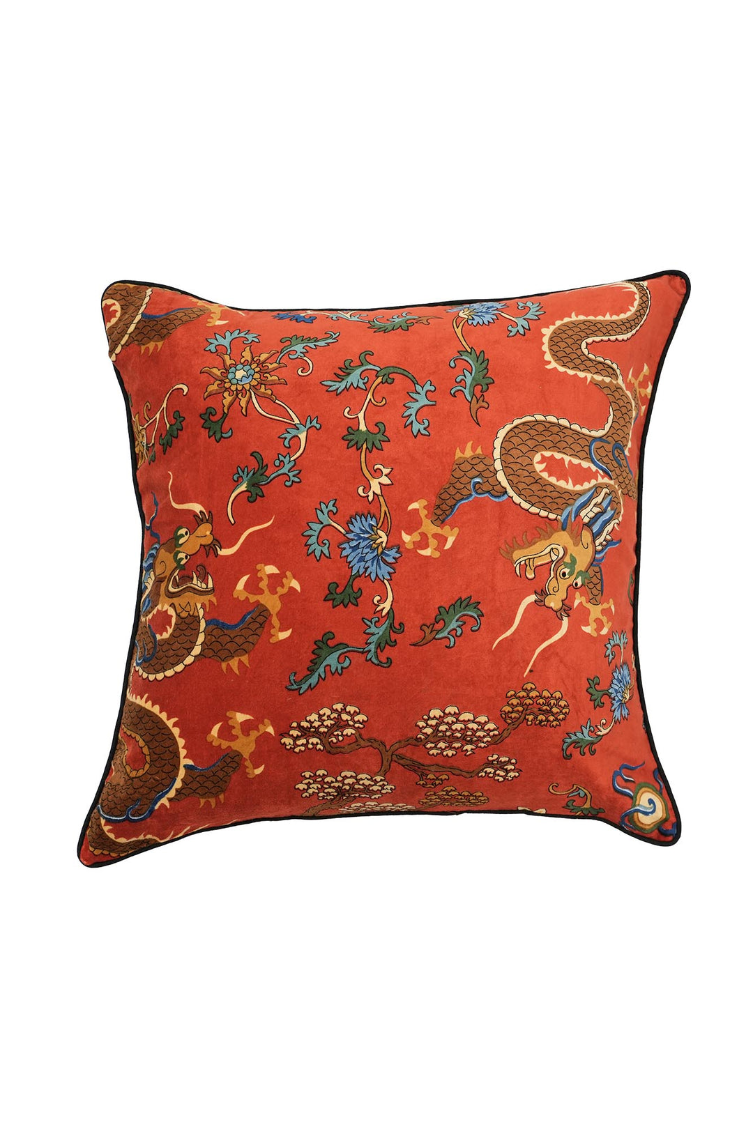 Dragon Rust Velvet Cushion