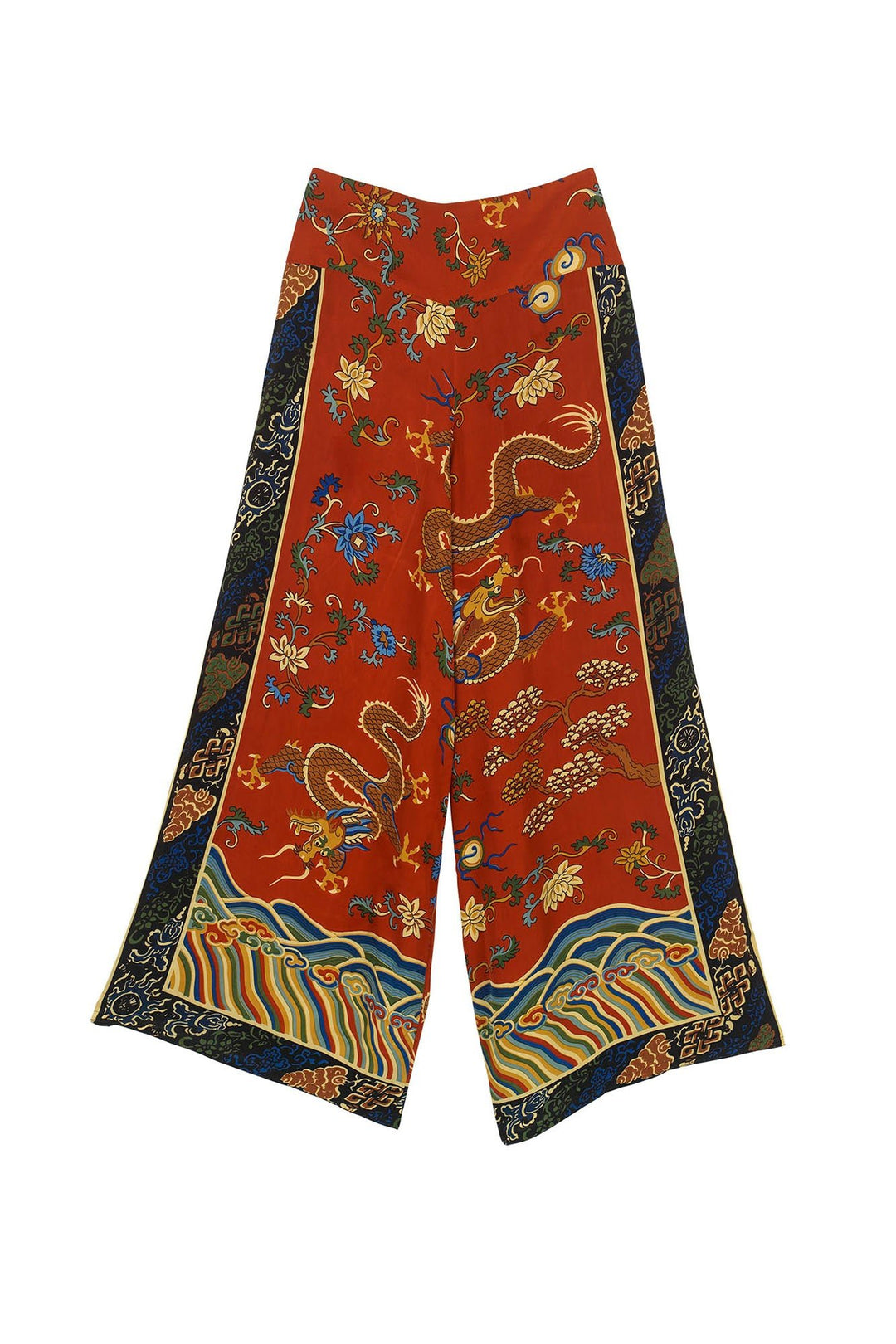 Dragon Rust Crepe Palazzo Pants - One Hundred Stars