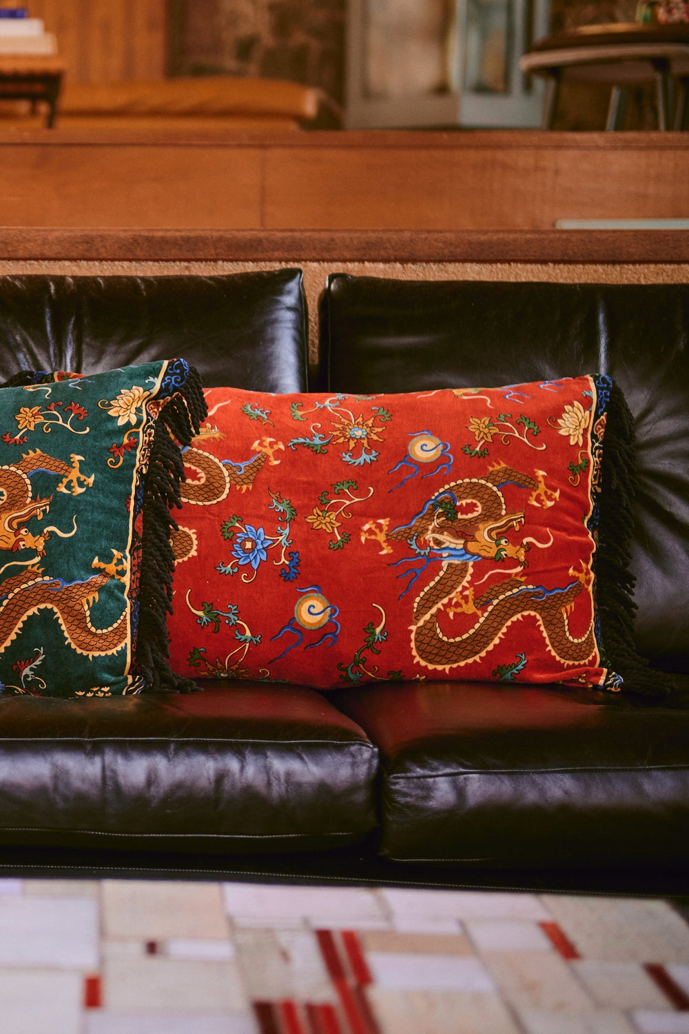 Dragon Rust Rectangle Cushion Cover - One Hundred Stars