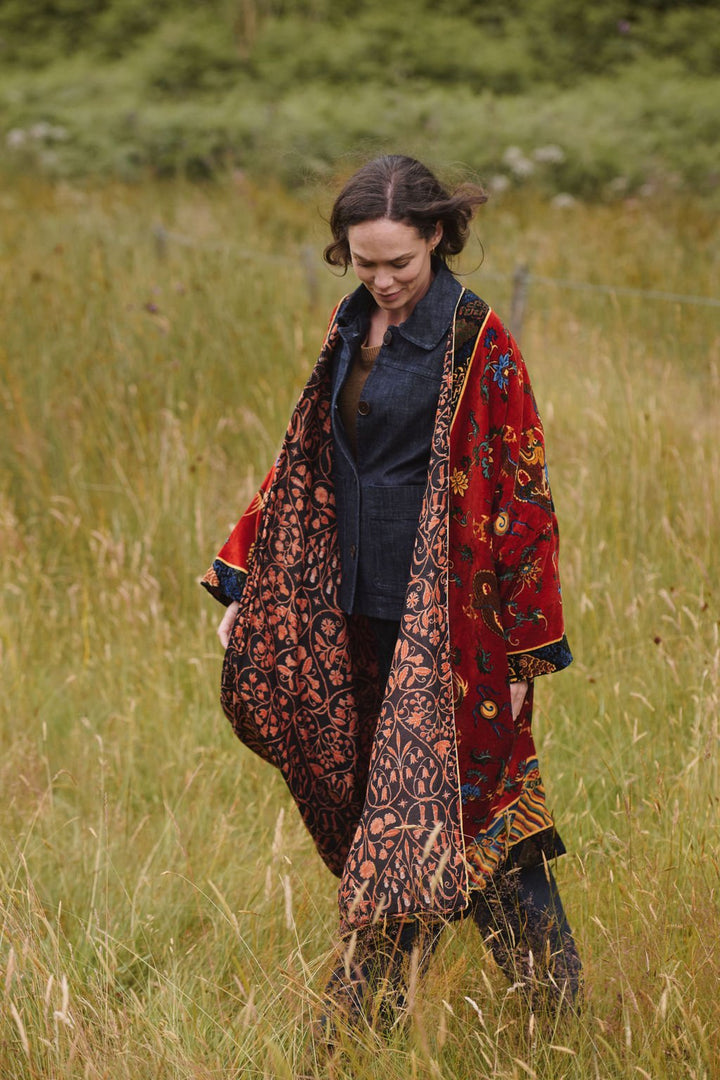 Dragon Rust Velvet Grande Kimono - One Hundred Stars