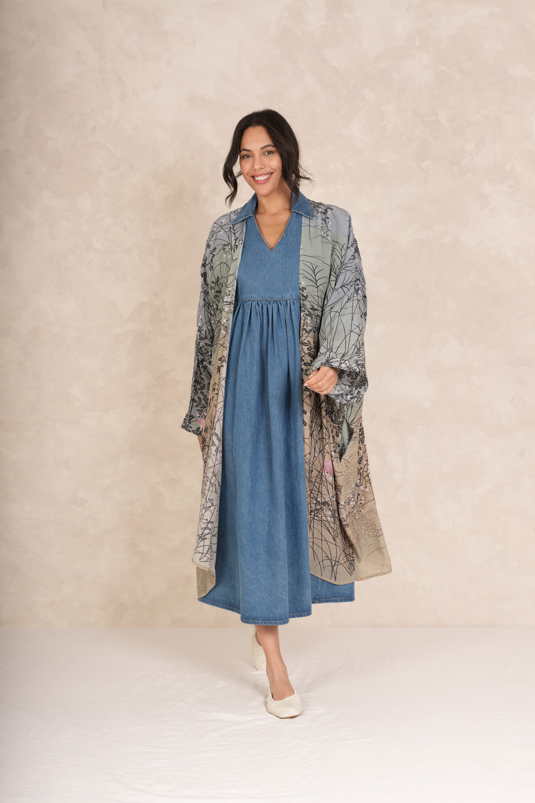 Dunes Grey Grande Kimono