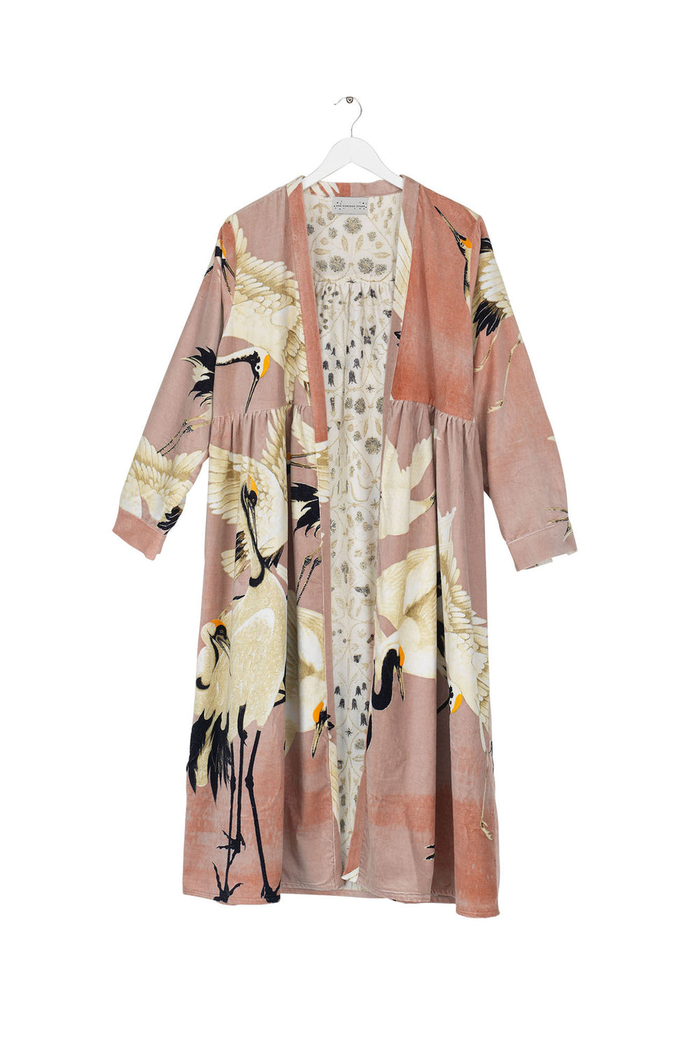 Stork Pink Velvet Duster Coat - One Hundred Stars