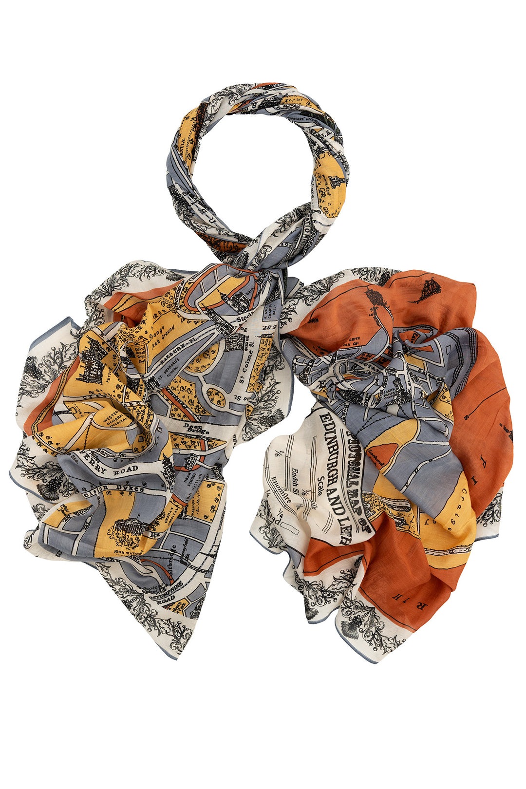 Edinburgh & Leith Map Scarf - One Hundred Stars