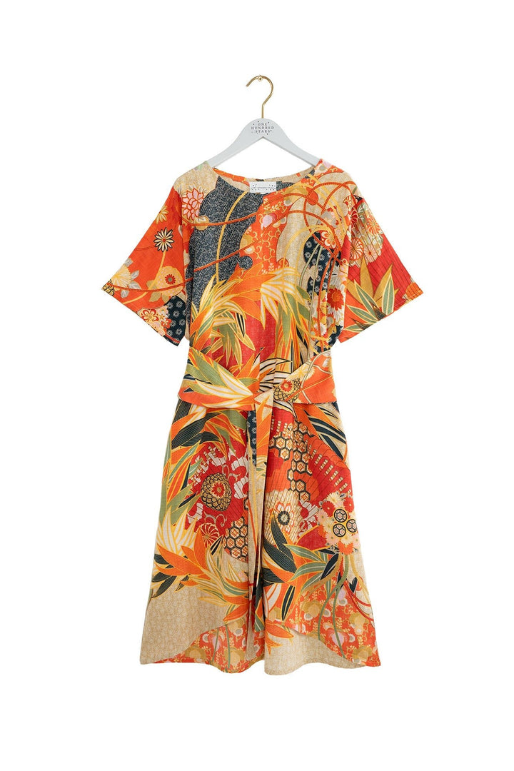 Fans Scarlet Obi Dress - One Hundred Stars